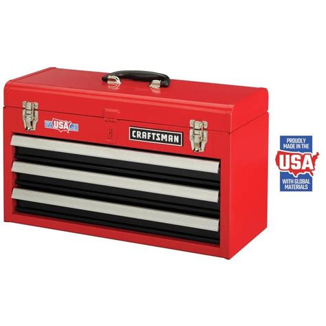 craftsman cmst22036rb 20.5-in 3-drawer red steel lockable tool box|CRAFTSMAN Portable Tool Box 20.5.